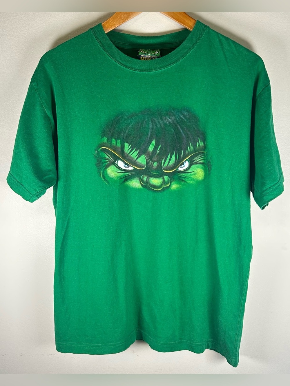 Vintage Incredible Hulk Men’s T-shirt Sz M Green 2002 Marvel Comics Cotton Y2K